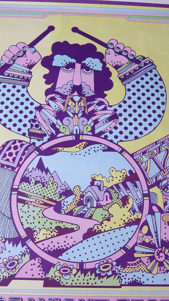 Iconic Original 1970 'Psychedelic Drummer' ISLE OF WIGHT FESTIVAL Poster